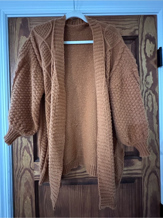 ME Makeover Essentials Sweaters - ME Makeover Essentials Chunky Open-Front Cardigan - Camel Brown